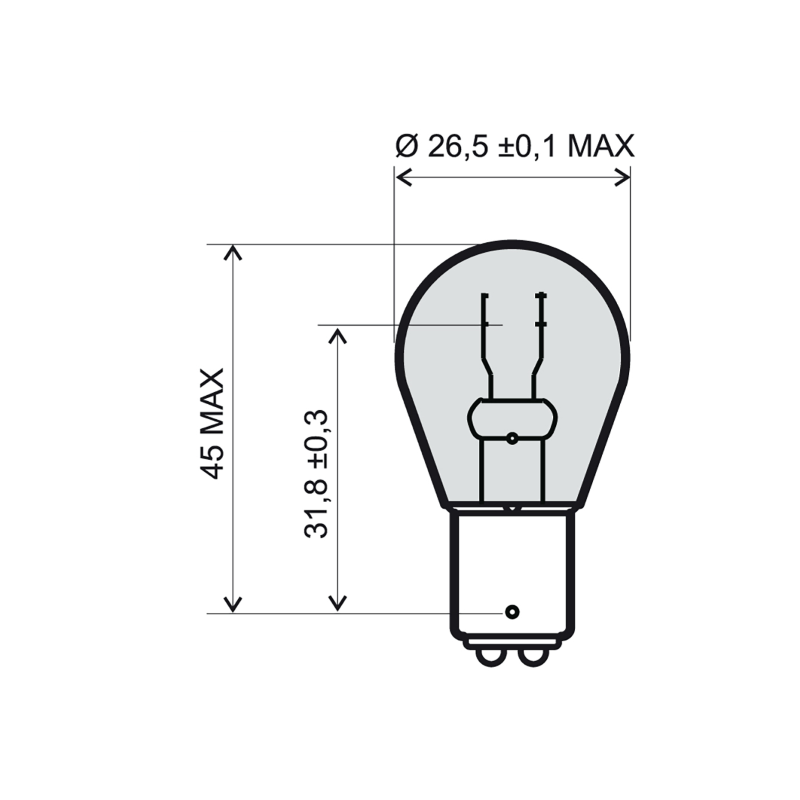 LAMPADINA RMS 12V 21W S25...